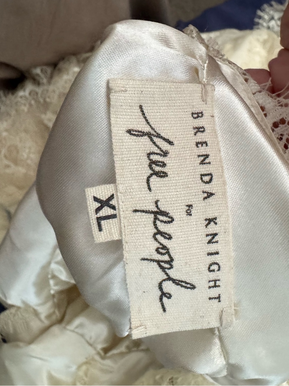 Free People Cream Lace-Trim Slip Dress - Picture 4 of 8